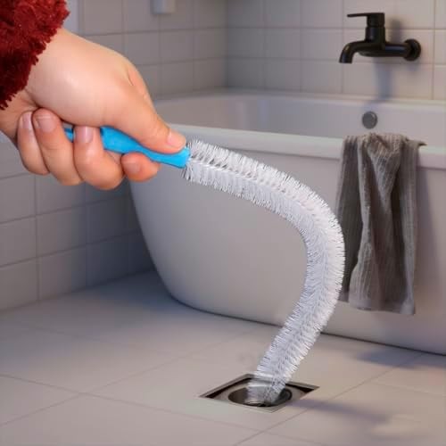 Flexible Drain Cleaning Brush Set, Long Pipe Cleaner for Kitchen Sink, Shower, T