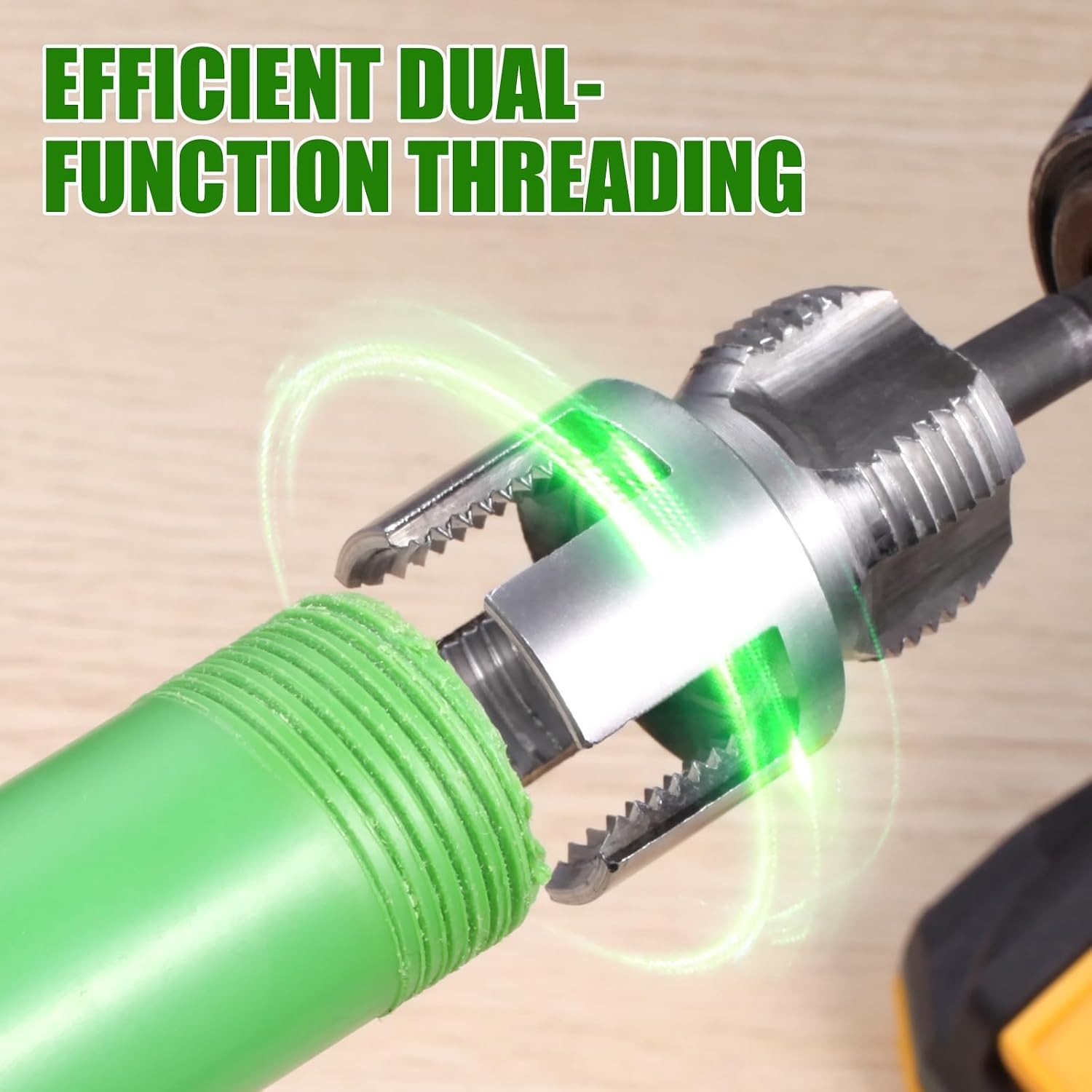 3PCS PVC Pipe Threader Tool，Integrated Internal & External Pipe Threading Tool