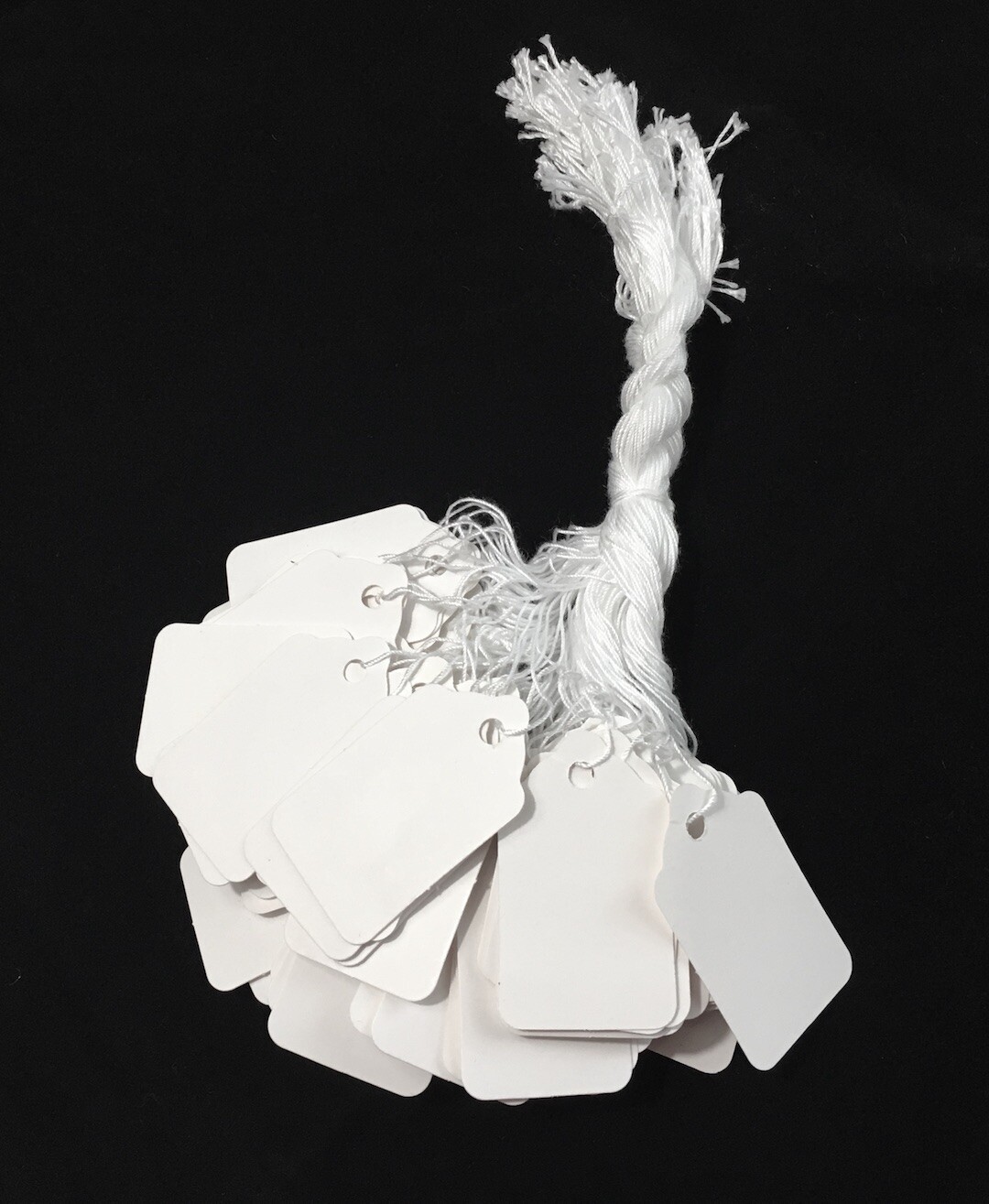 1000Pc Blank White Merchandise Price Tags w/ String Jewelry Retail Strung