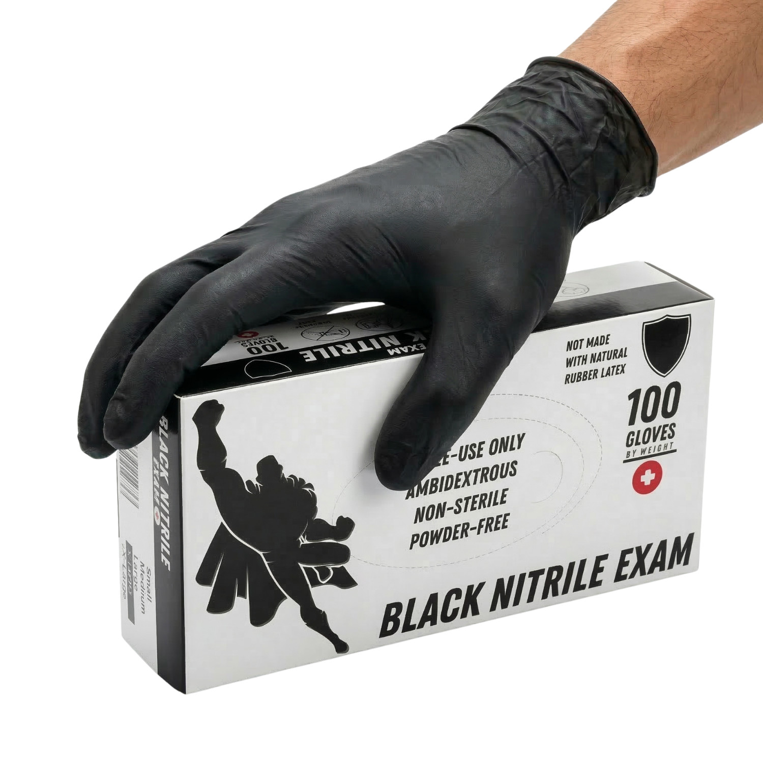 1000 Pieces, Black Nitrile Exam Powder-Free Disposable Gloves X-Large 6 MIL