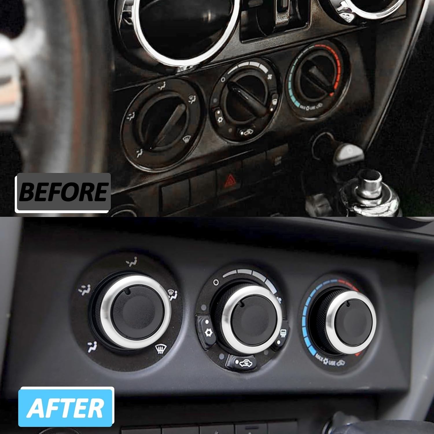 Upgraded Climate Control Knobs Compatible with 2007-2010 Jeep Wrangler, 3PCS Air