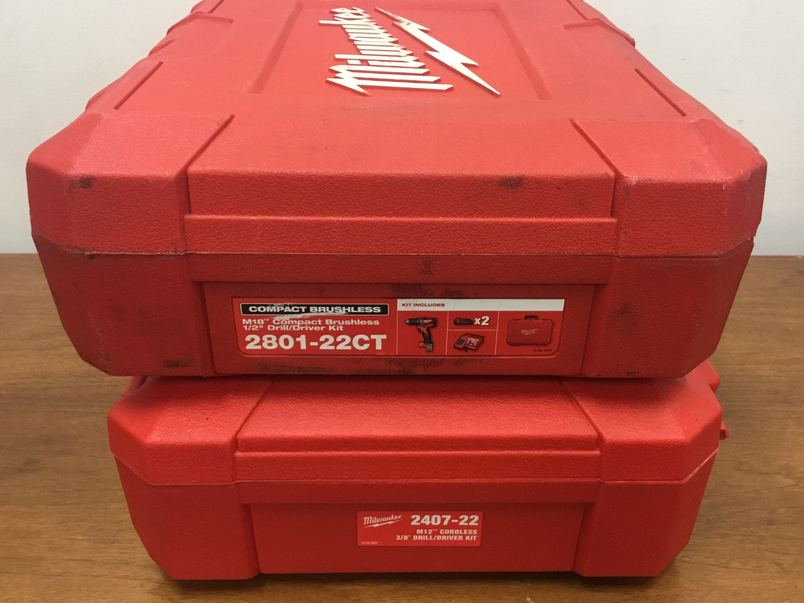 LOT OF (2) Milwaukee Case For – 2407-22 & 2801-22CT – Drill/Driver Kit