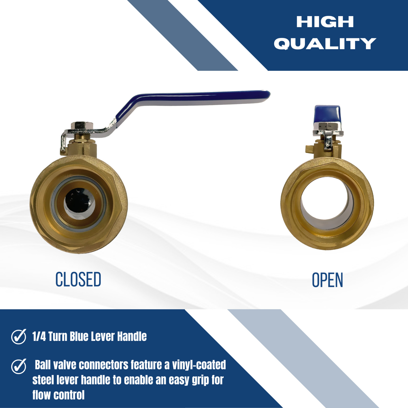 1) 3/4″ FEMALE THREADED BALL VALVE, LEAD FREE BRASS, 600 PSI, WATER OIL GAS