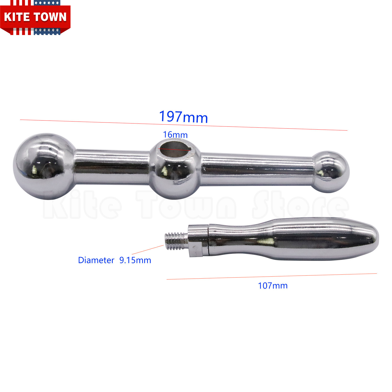 Milling Machine Part – D26 Three Ball Crank Handle 197mm*Ø16mm For Bridgport D26