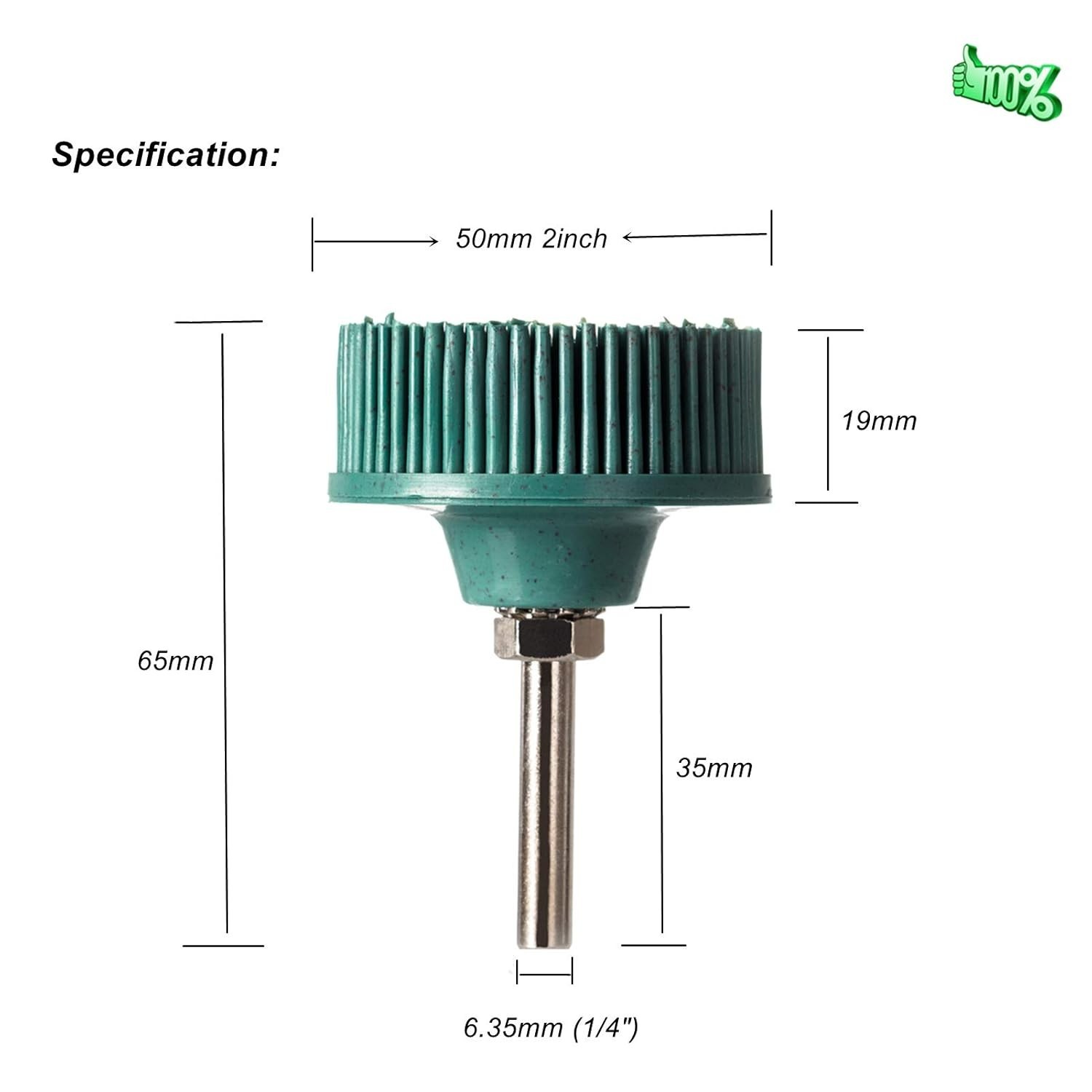 3pcs Bristle Disc 2″ 120# 80# 50# Grit R-Type Abrasive Brush Coarse Bristle Disc