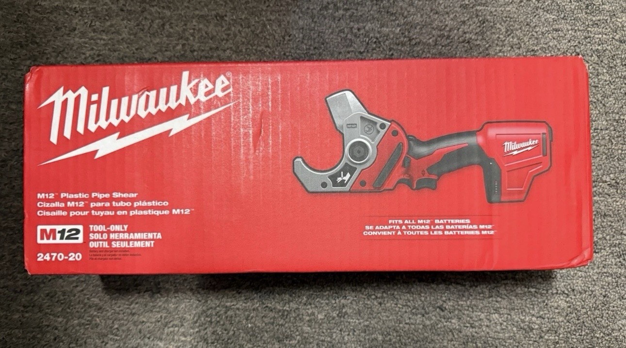 Milwaukee 2470-20 M12 12V Li-Ion Cordless PVC Pipe Shear (Tool Only) – NEW