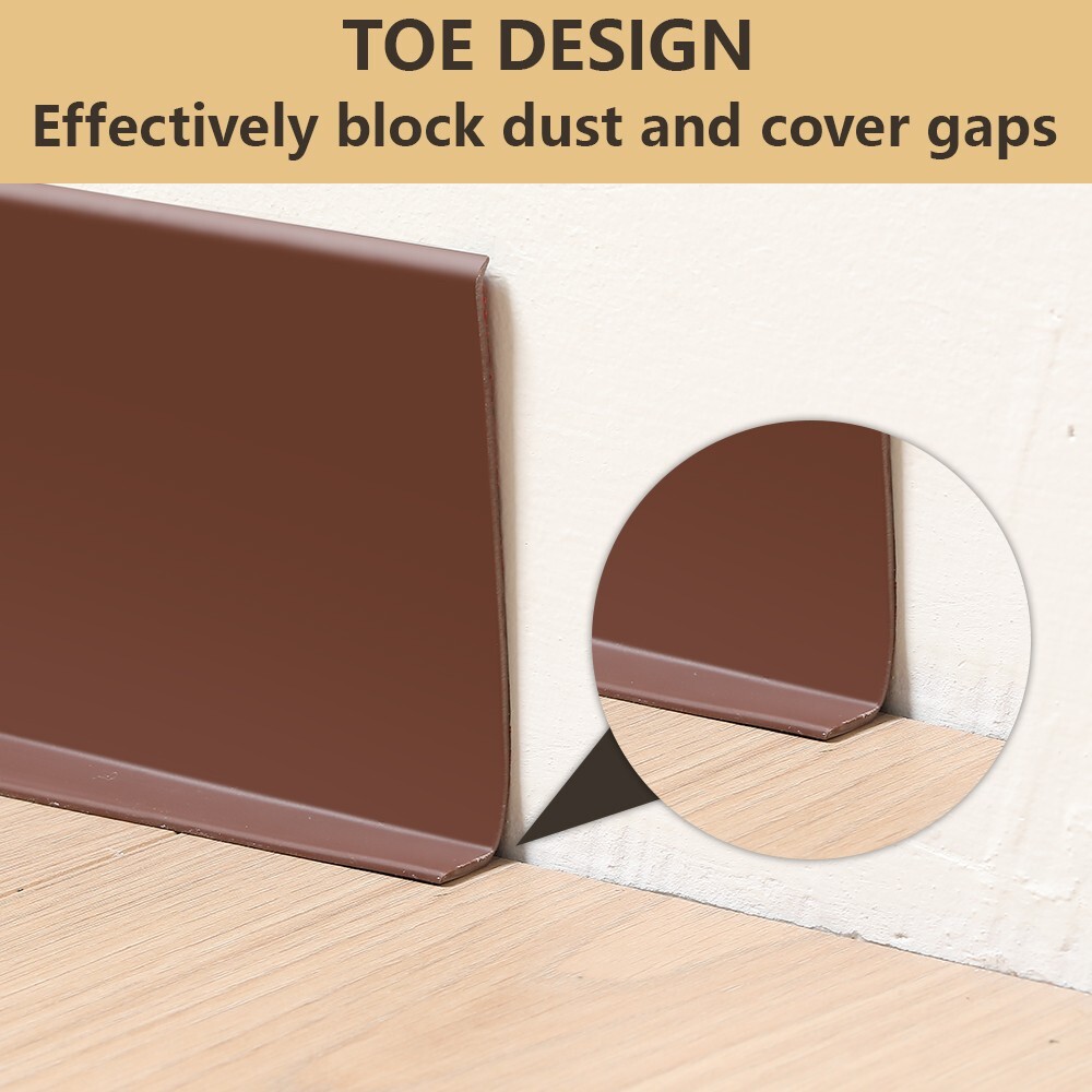 Vinyl Wall Base Baseboard Molding Trim 4″x 20FT Flexible Self Adhesive Brown