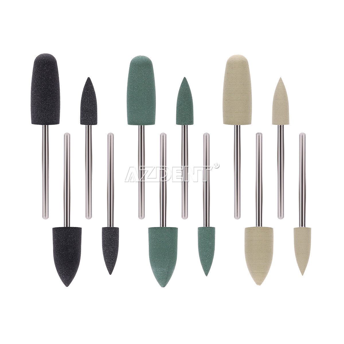 12pcs/Set Dental SILICONE Polishers Resin Base Acrylic Polishing Burs 2.35mm