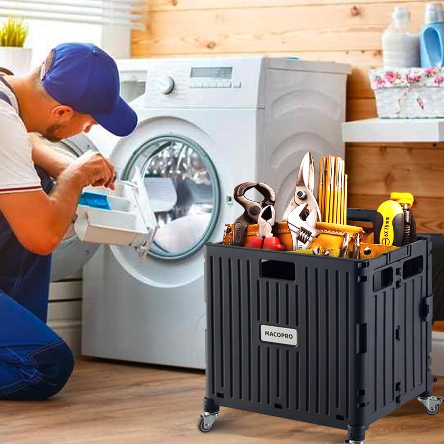 Heavy Duty Rolling Crate Utility Cart Rust Resistant for Indoor and Outdoor Use