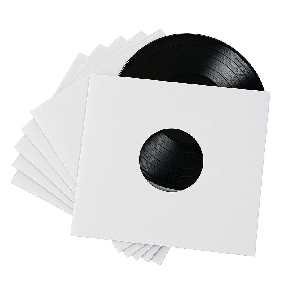 100 – Pack White Paper Vinyl 45 RPM Record Inner Sleeves 7-Inch LP Album