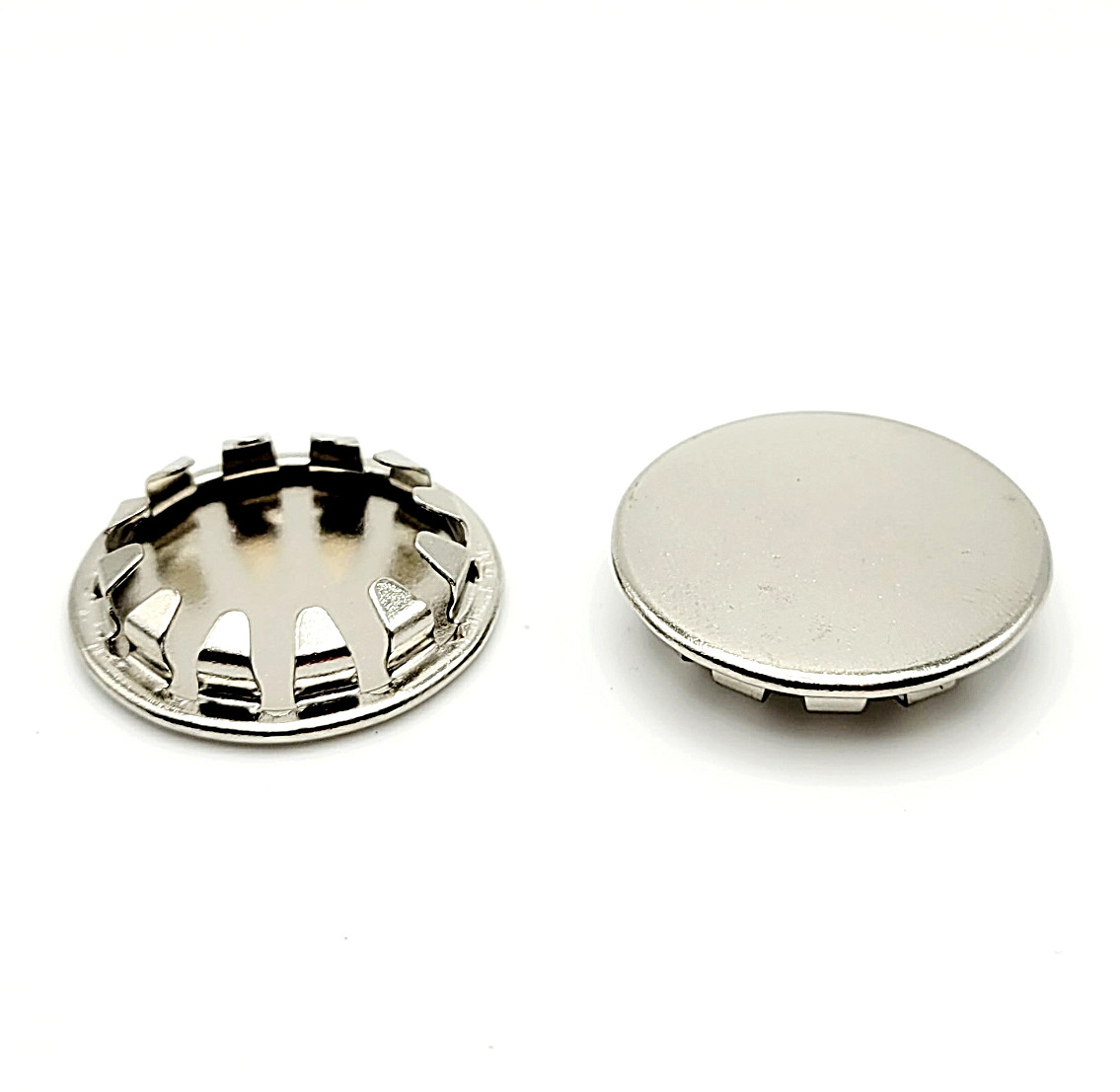 7/8” Metal Snap in Panel Plugs Bright Nickel Plated Steel Hole Cover .875 Silver