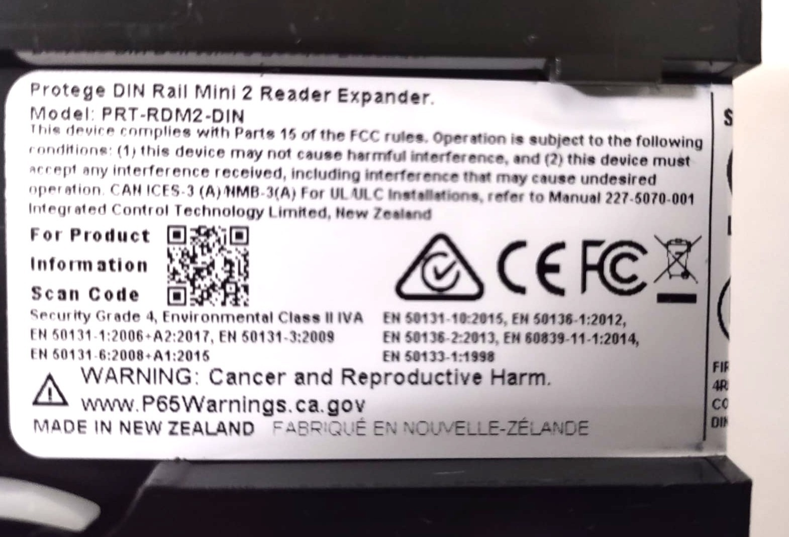 ICT Protege DIN Rail Mini 2 Reader Expander PRT-RDM2-DIN-485