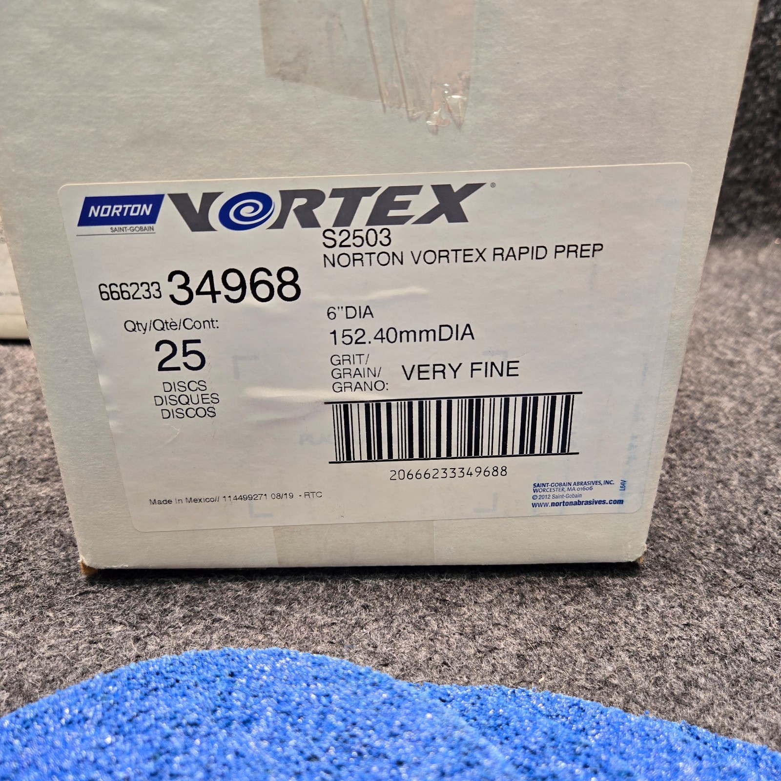 250- Norton 6 In. Disc Vortex Rapid Prep Very Fine Grit Metal Deburring Cleaning