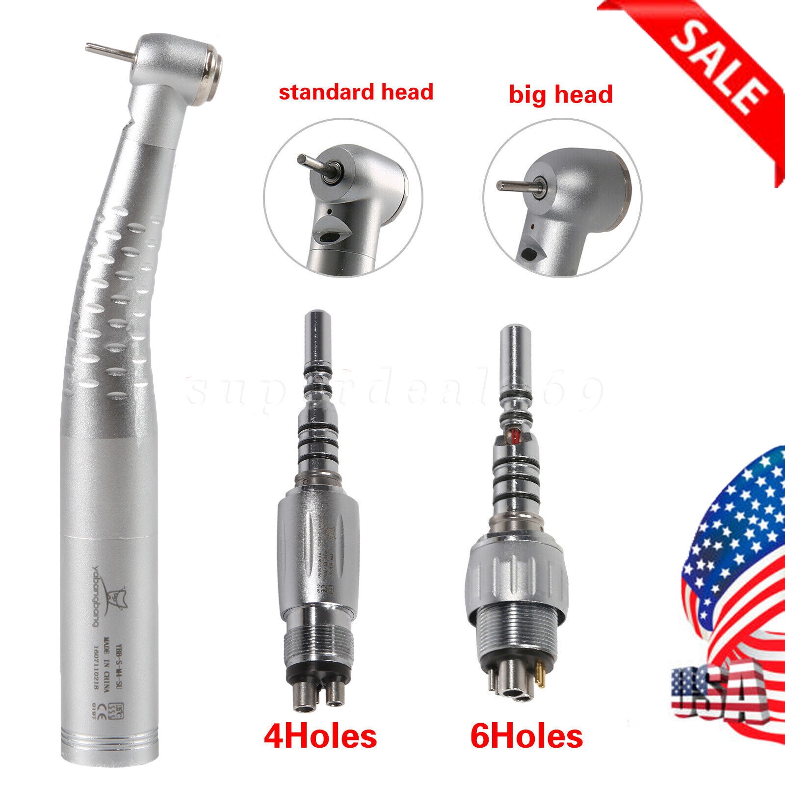 KAVO Style Dental Fiber Optic LED High Speed Handpiece / Quick Coupler 4/6 Holes