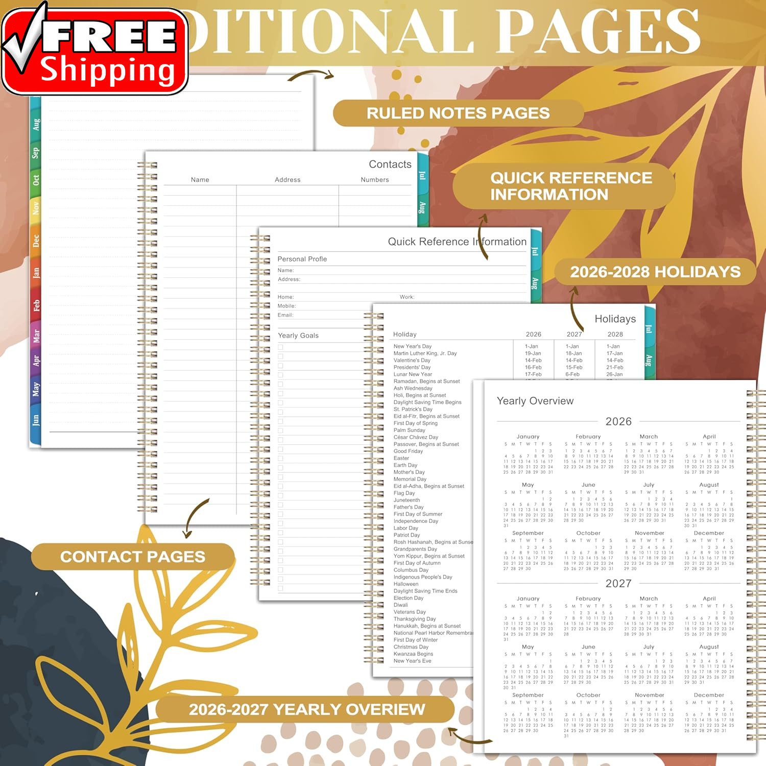 2026-2027 Weekly and Monthly Planner/Calendar – Academic Planner 2026-2027, JUL