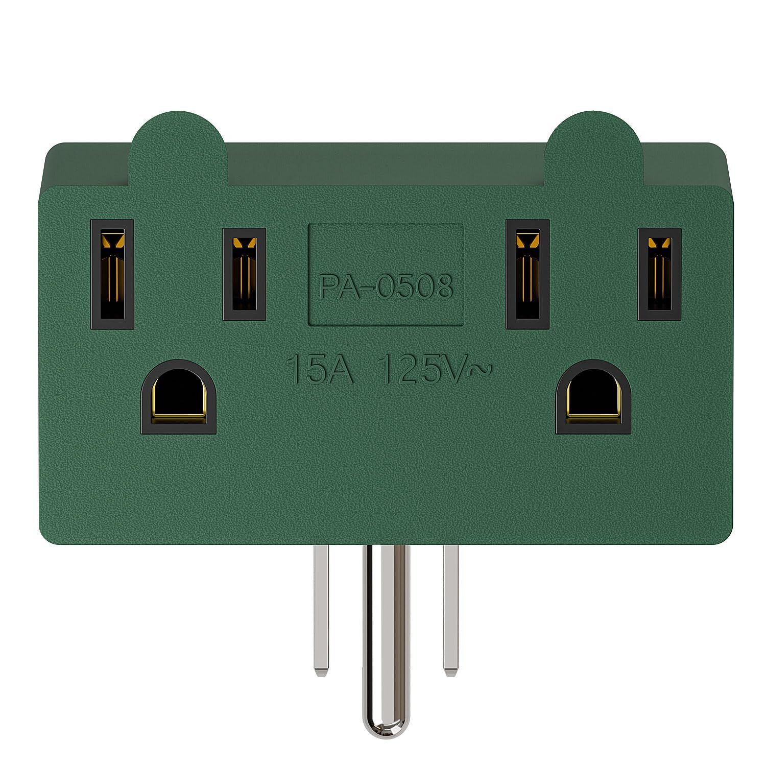 90 Degree Right Angled Adaptor USA 3 Prong Male Female Power Adapter Green PA