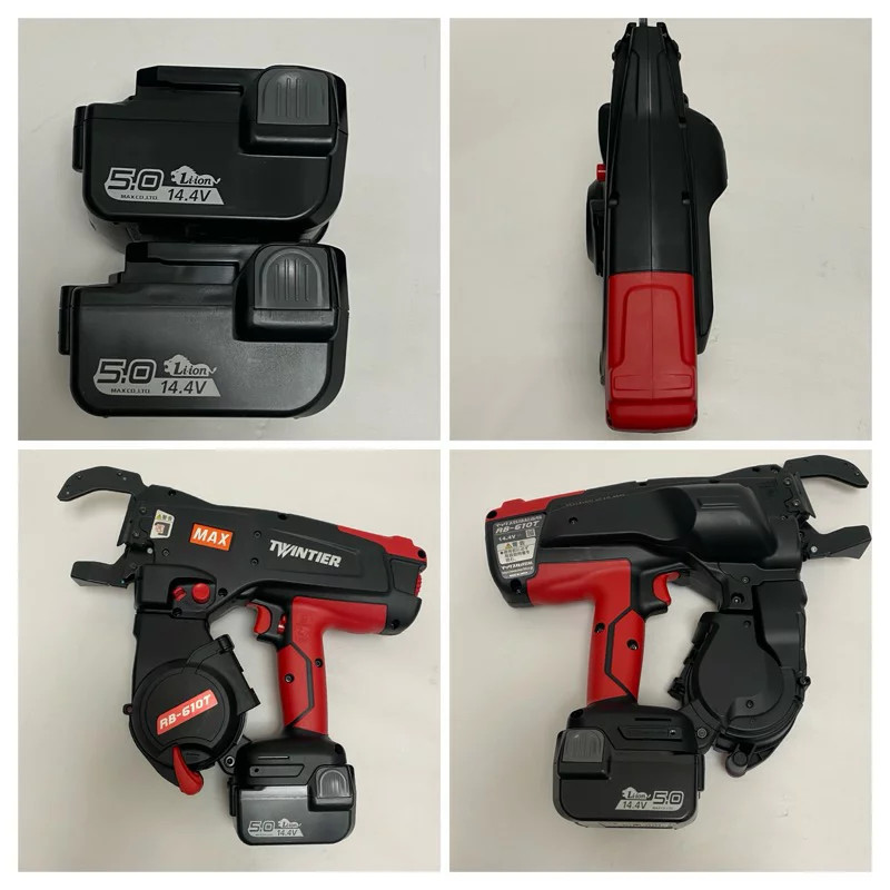 MAX RB-610T-B2C Twin Tier Rebar Tying Tool 14.4V 2 Batteries Charger Japan New