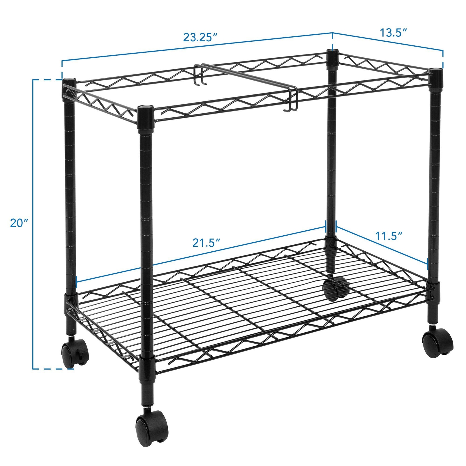 Mount-It! Rolling File Cart with Folder Rack, Refurbished