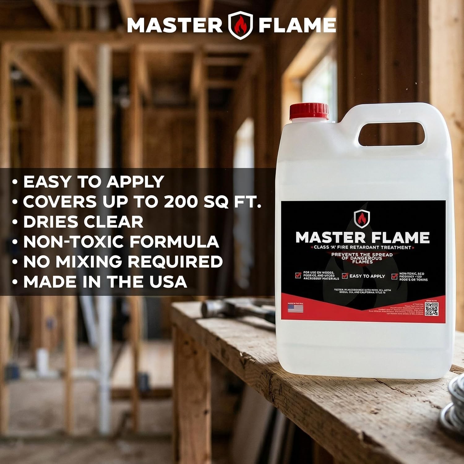 Flame Retardant Coating – 1 Gallon Master Flame Spray for Indoor and Outdoor Use