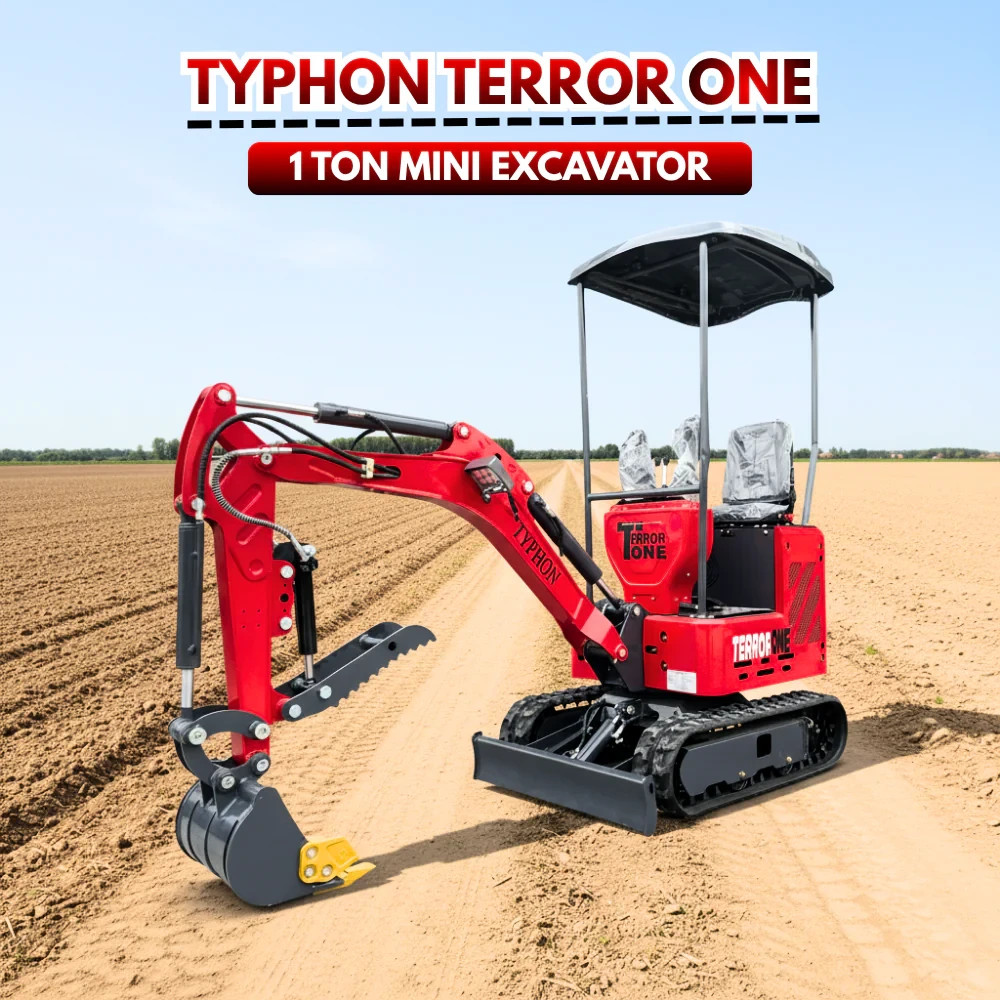 13.5HP Mini Excavator 1 TON B&S EPA Engine Hydraulic Thumb Digger Free Shipping