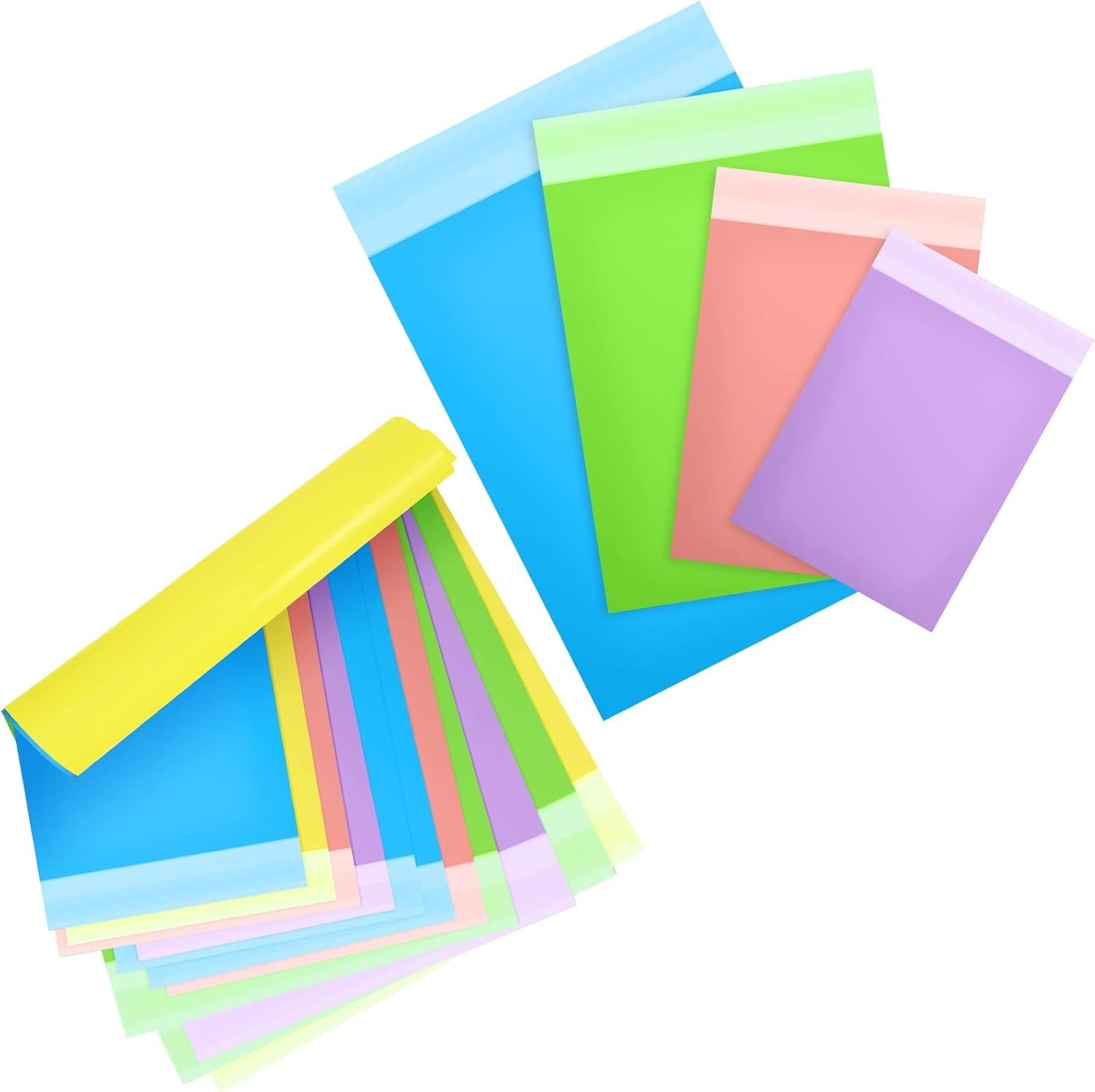 120 Mixed Color Shipping Bags – 4 Size Poly Mailer Set for E-Commerce and More