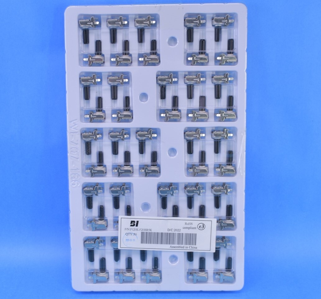 50 TT Electronics 5 kilOhm 1 Gang Linear Snap In Audio Potentiometer 0.05W