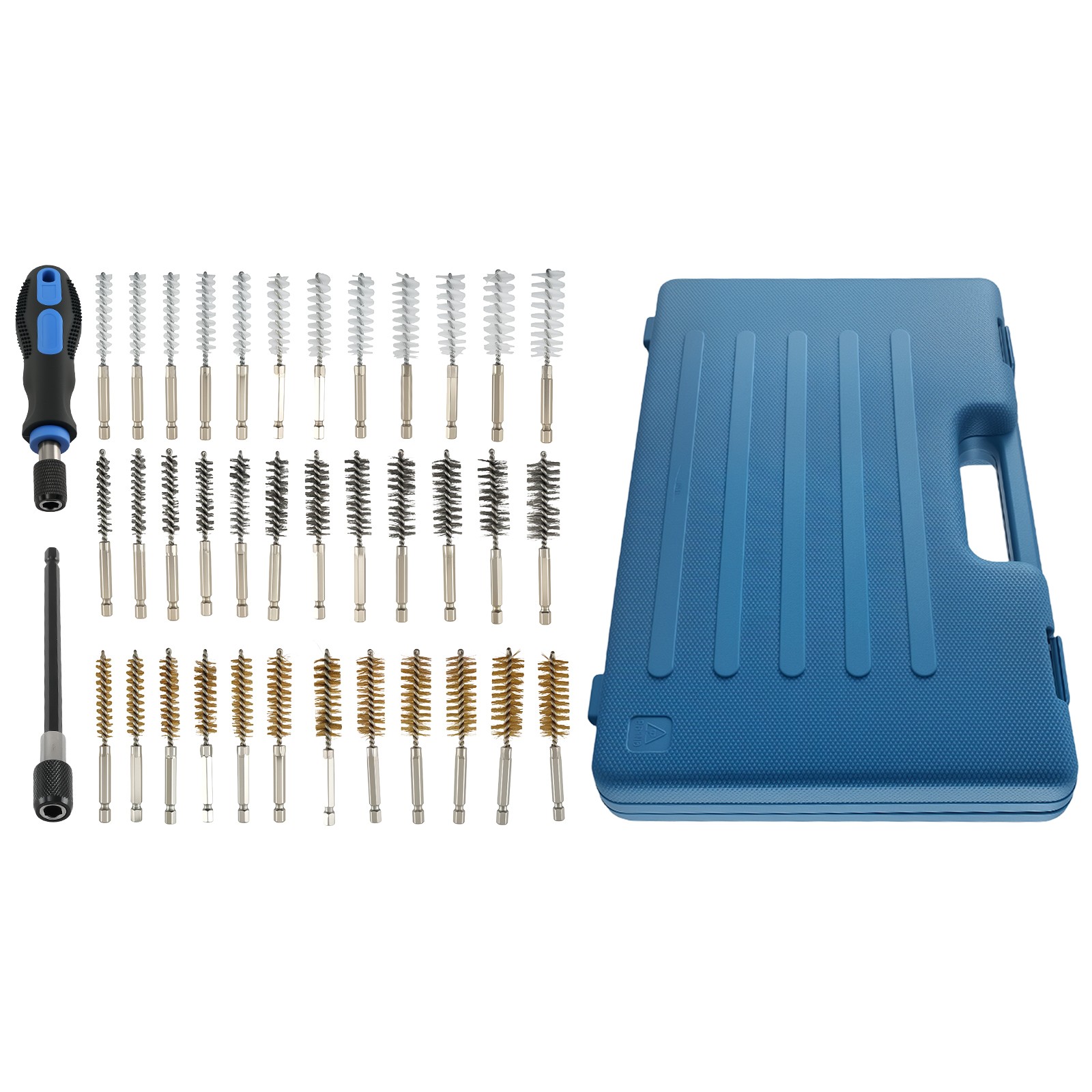 Drill Brush Cleaning Set Steel Brass Nylon Wire 36pcs for EGR 8-19mm Hex