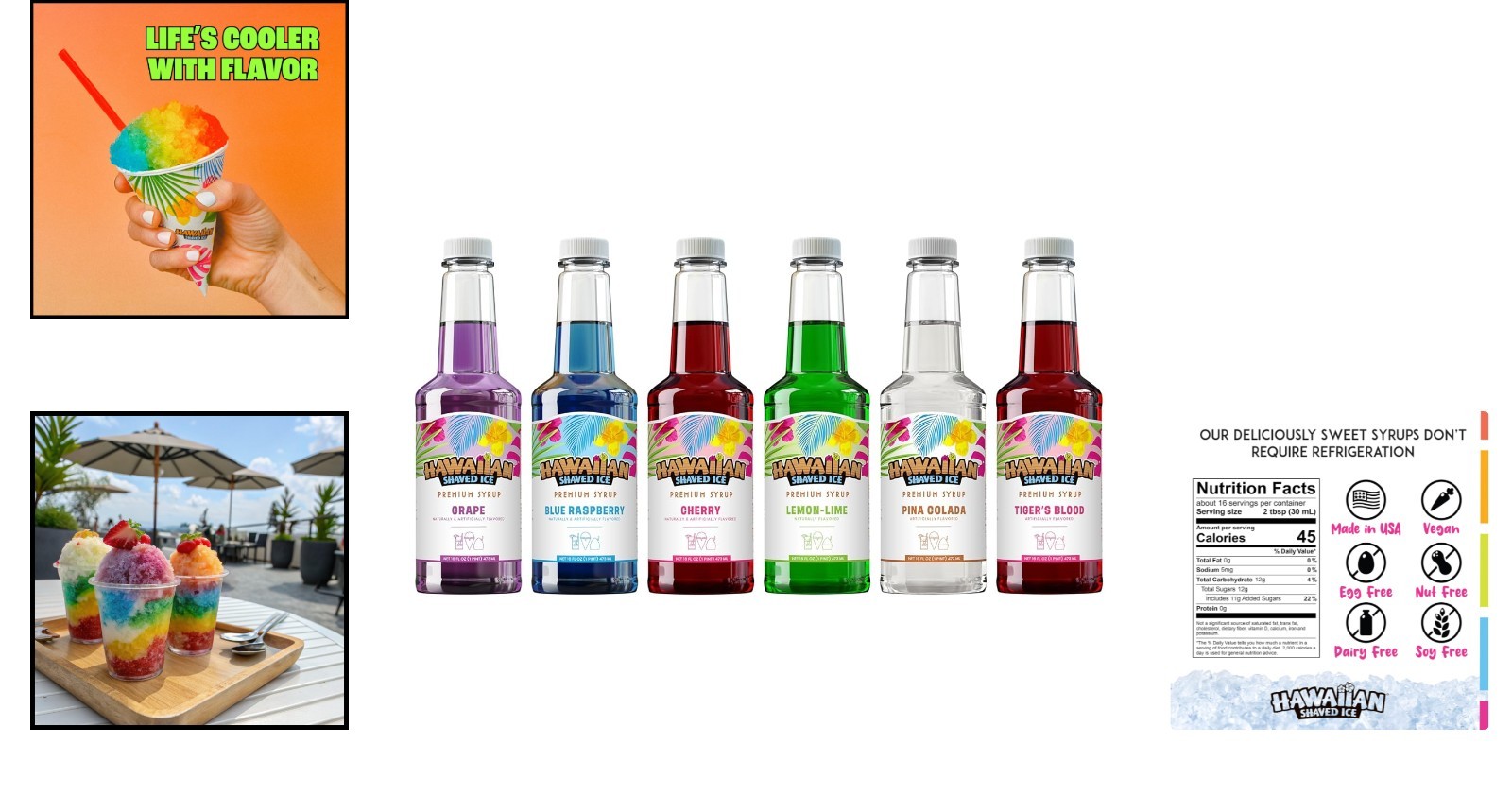 16oz Syrup Variety Pack: Cherry, Grape, Blue Raspberry & More – 96oz Total!