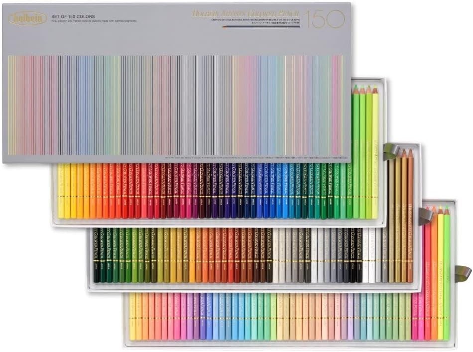 Holbain Artist Colored Pencils Set of 150 Colors New Package Paper Box JAPAN New