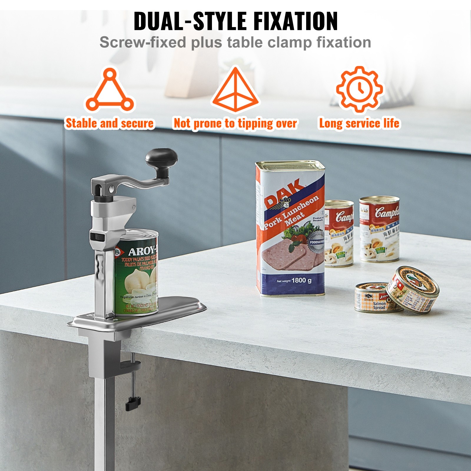 Uimoso Commercial Manual Can Opener with Table Clamp 11.8-inch Heavy Duty Design