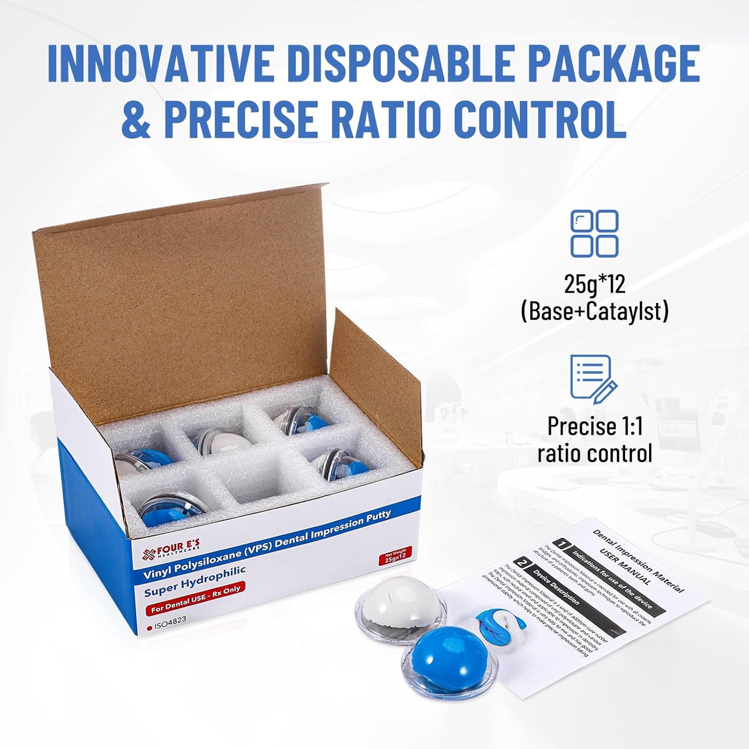 Dental Putty Fast Set VPS Dental Impression Material (400g Base & 400g Catalyst)
