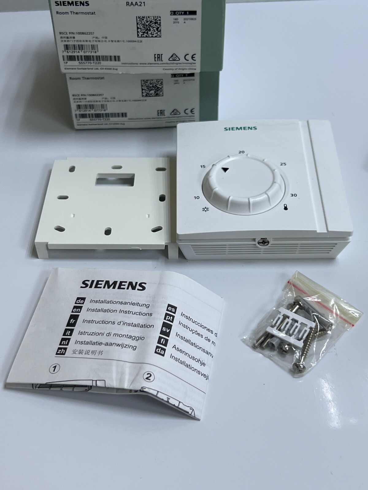 (LOT 2 PCS) SIEMENS RAA21 ROOM THERMOSTAT