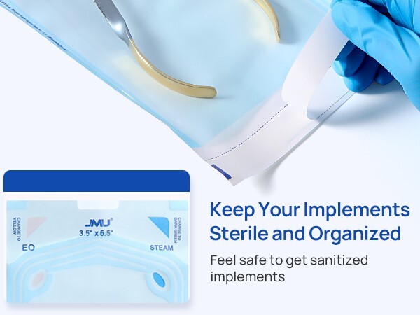 JMU Self Sealing Sterilization Pouches Dual Indicator, Size 3.5″x6.5″ 200pcs/box