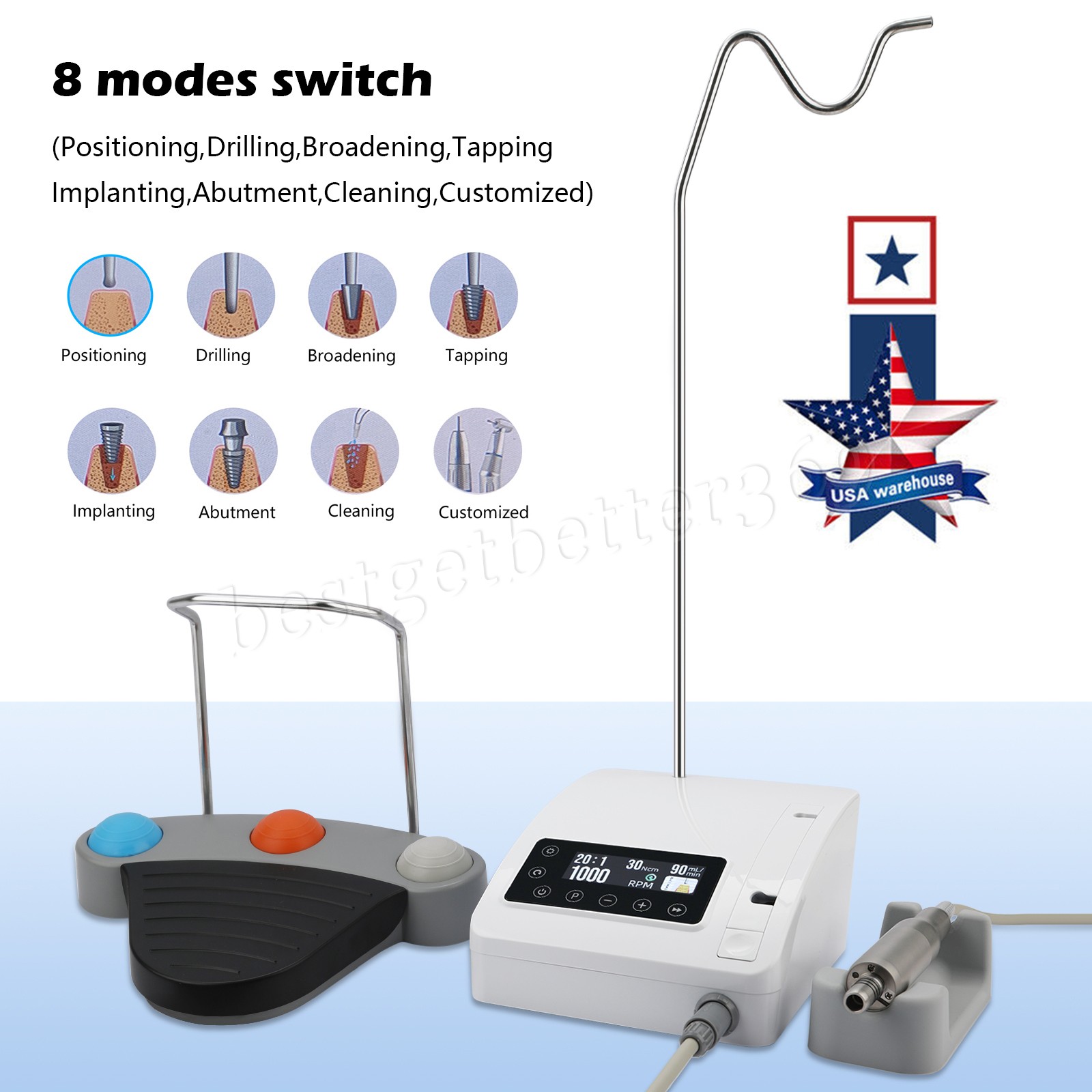 Dental Brushless Implant Motor Surgical Implant System 20:1 1:5 1:3 10:1 1:1 CE