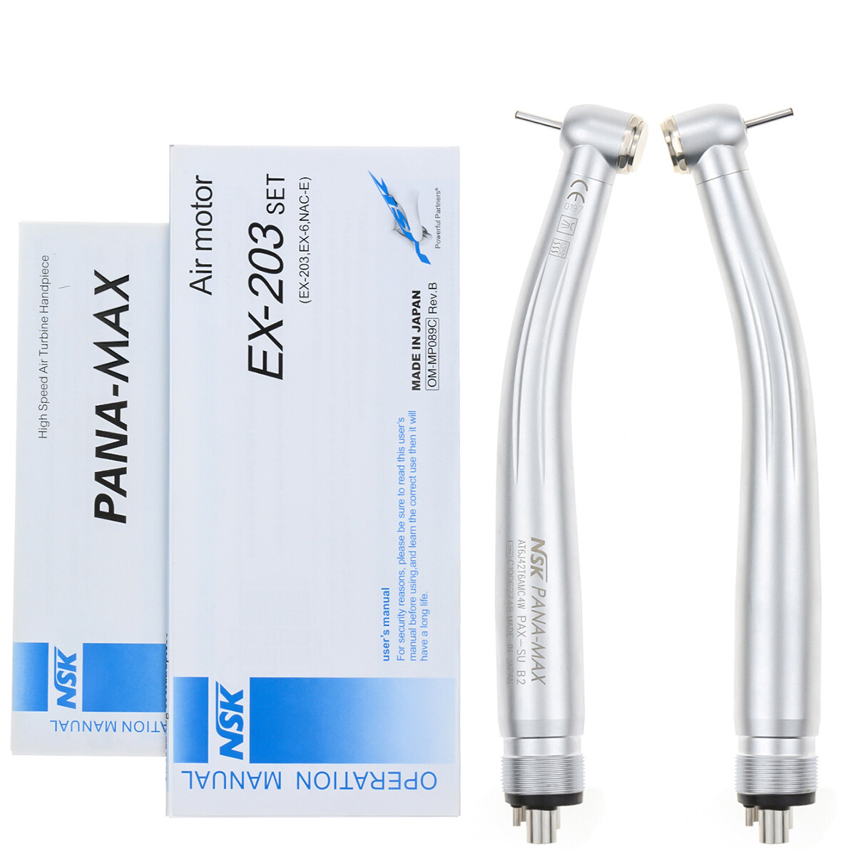 NSK Type Dental PANA MAX High Speed Handpieces Push Button+Low Speed EX203C 4/2H