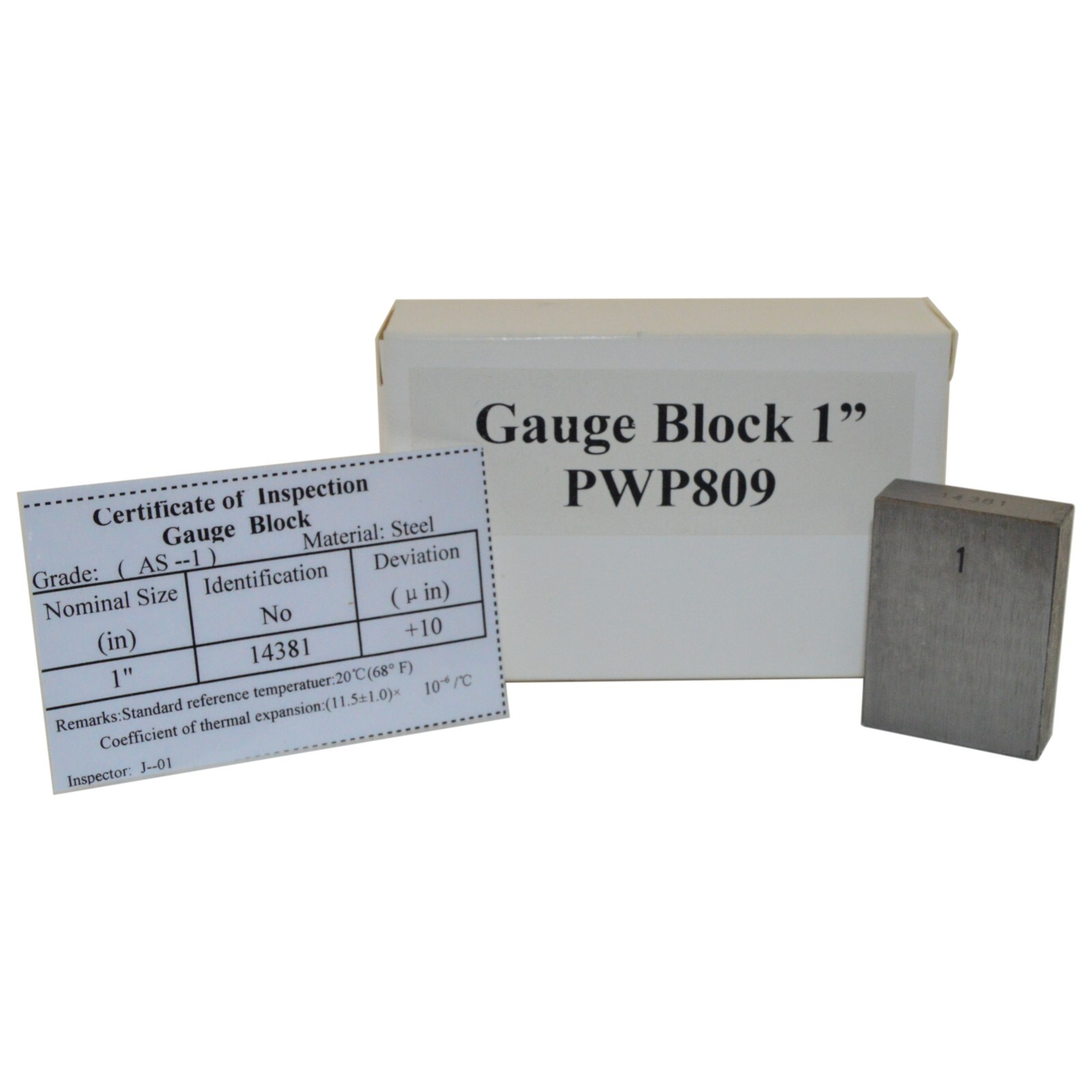 1 Inch Gauge Block with AS-1 Grade Inspection Certificate, Steel Rectangle, 1″