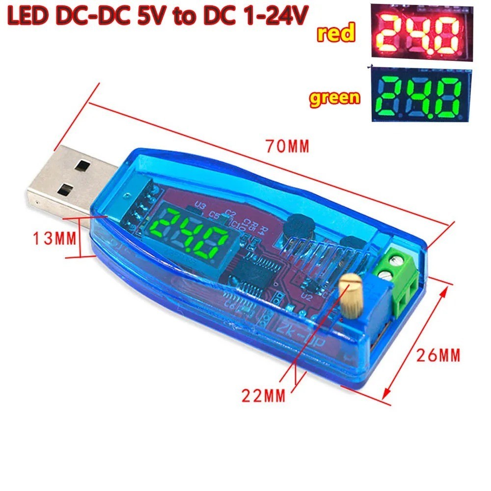 Green 5V to 1-24V USB Step Up Down Power Supply Module Buck Boost Converter NEW