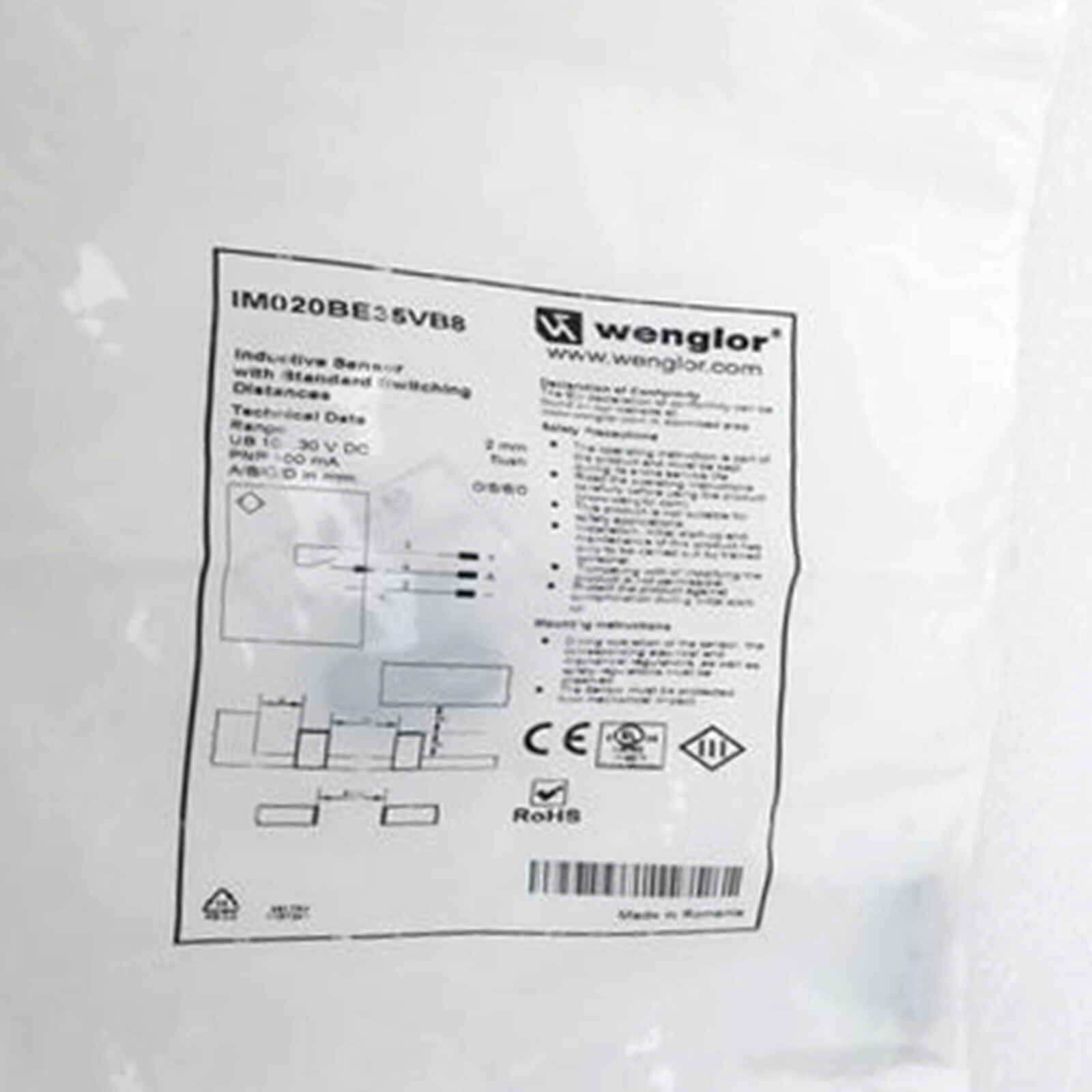 For Wenglor Inductive Sensor IM020BE35VB8 PNP New