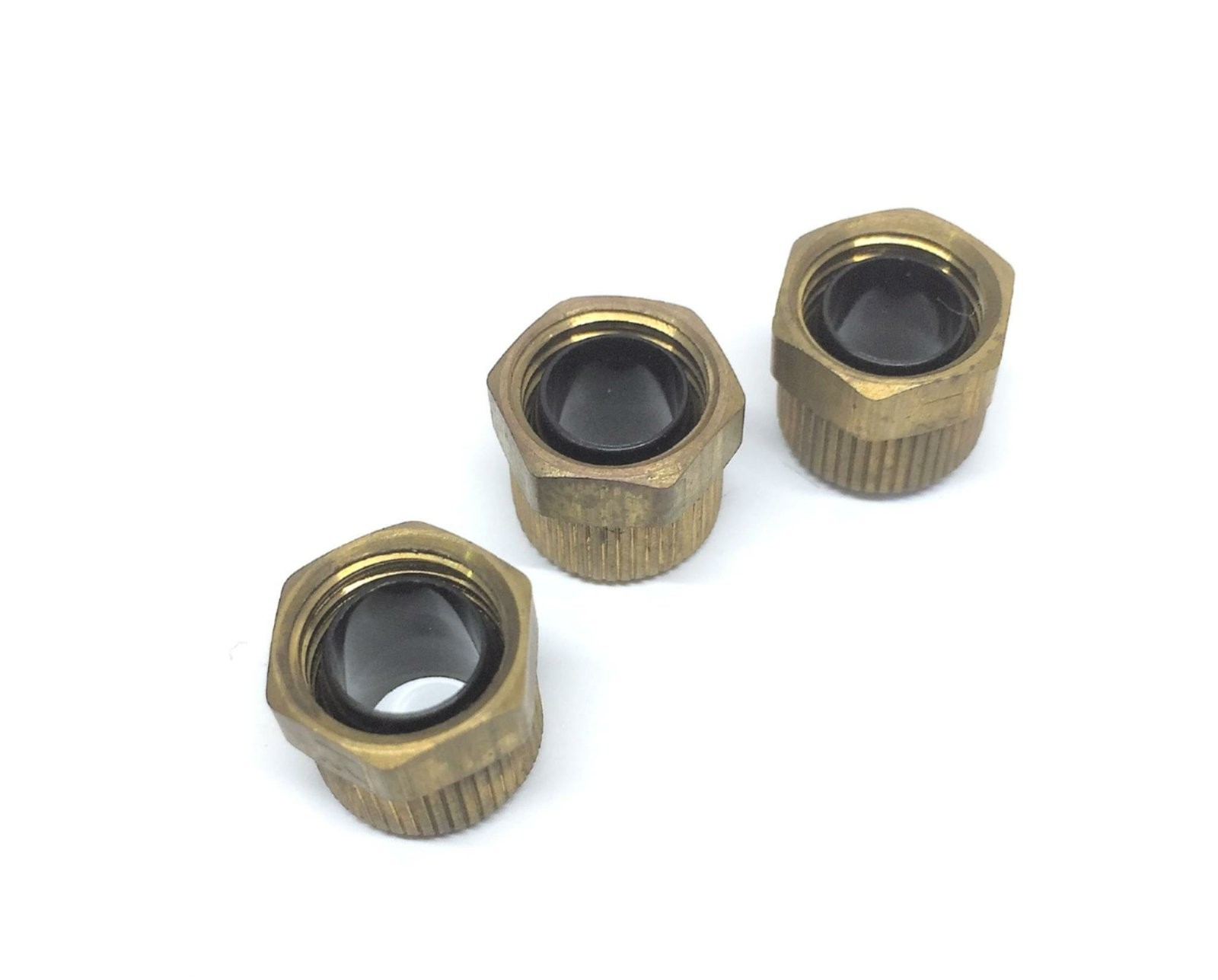 Unbranded/Generic 1/4″ Brass Nut & Sleeve [Lot of 3] NOS