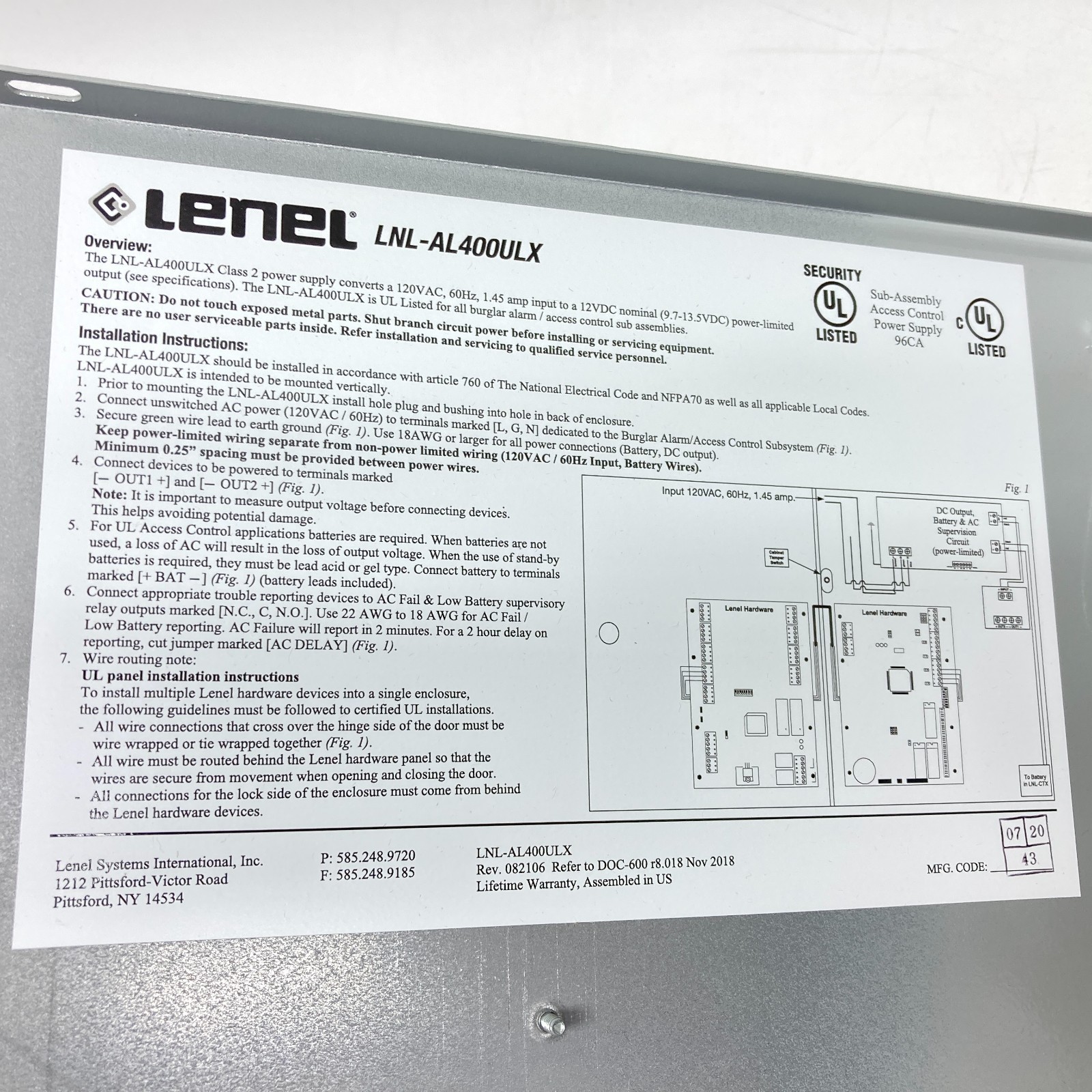 Altronix AL1012ULXB Power Supply/Charger – OPEN BOX