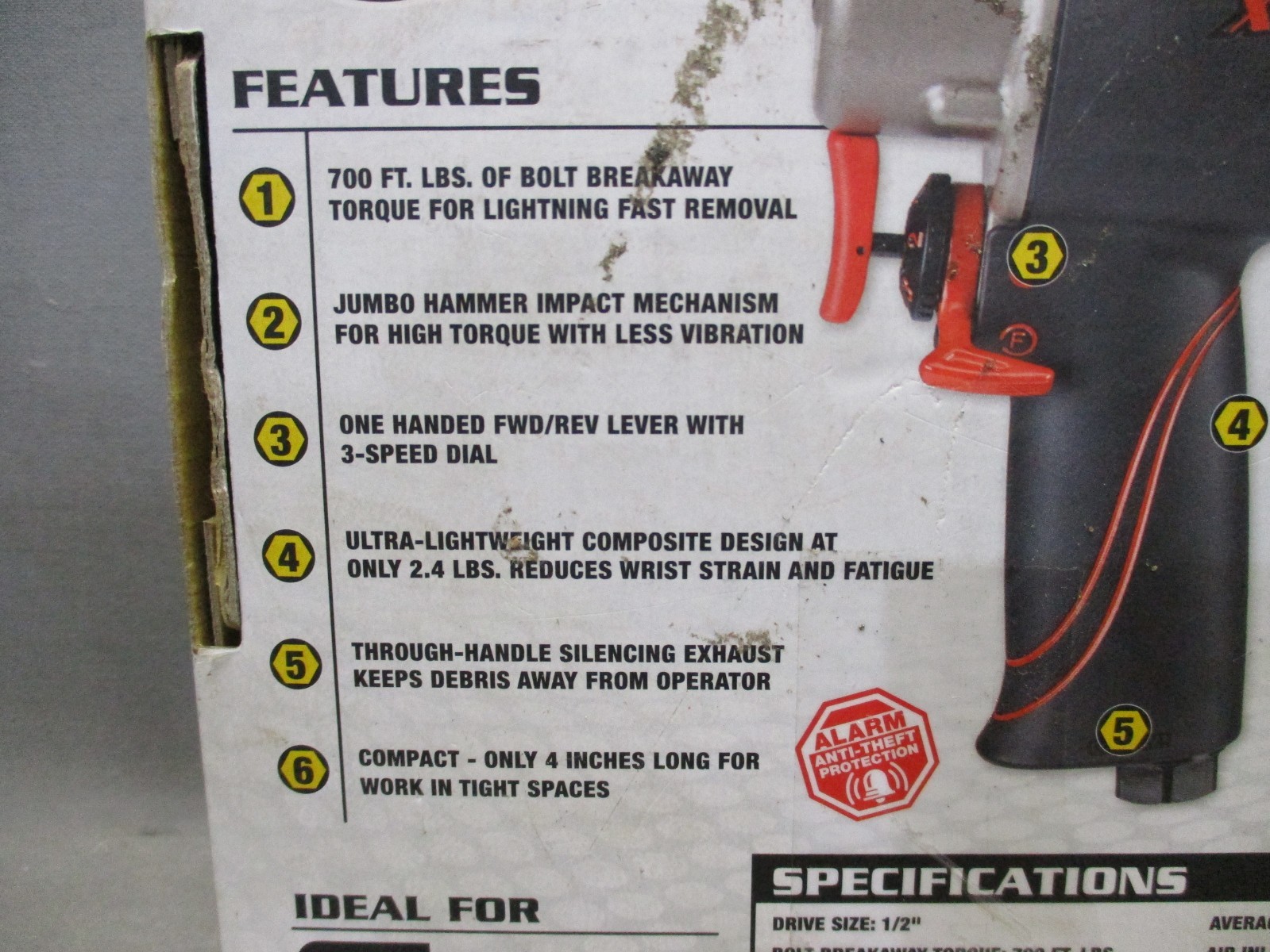 Earthquake XT EQ12SXT 1/2″ Ultra Compact Air Impact Wrench 700 ft.lbs