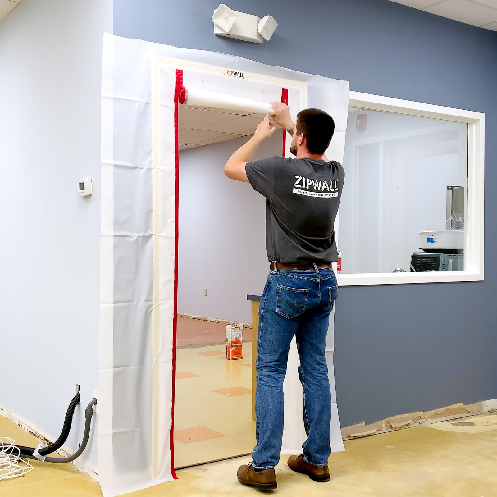 Zipwall ZipDoor Kit ZDC Commercial Red Door Dust Barrier System
