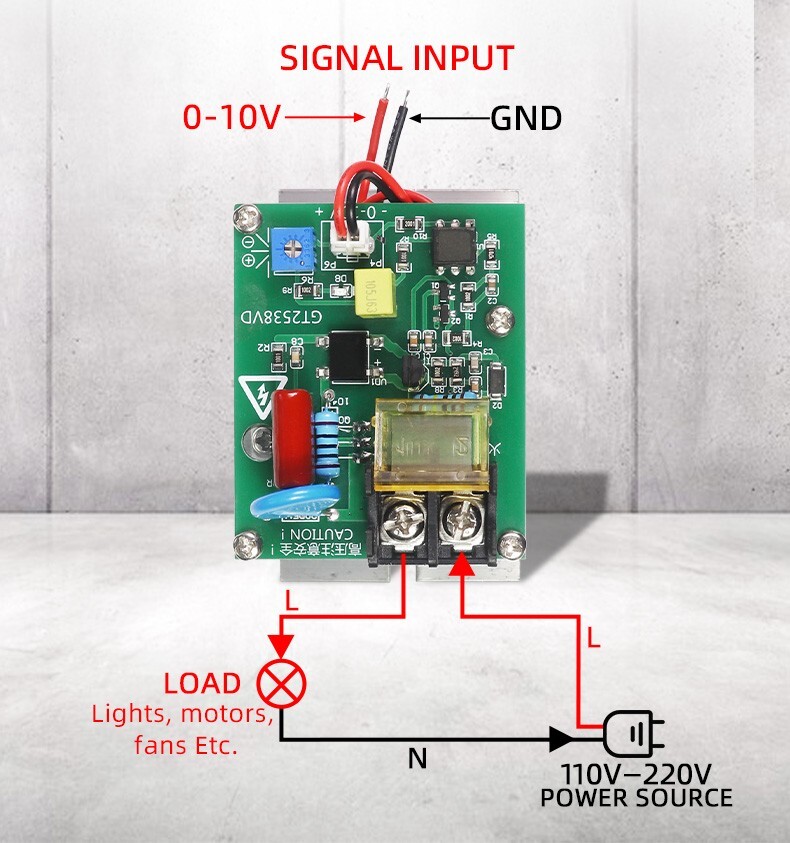 PLC Analog 0-10V Voltage Regulator AC SCR Speed Controller Thermostat Dimmer
