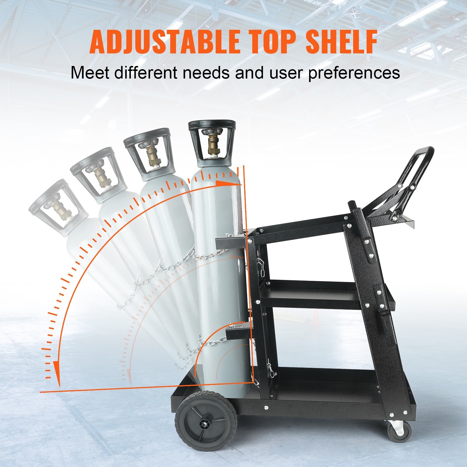 Welding Cart 3-Tier 400 LBS Welder Welding Cart with 360° Swivel Wheels