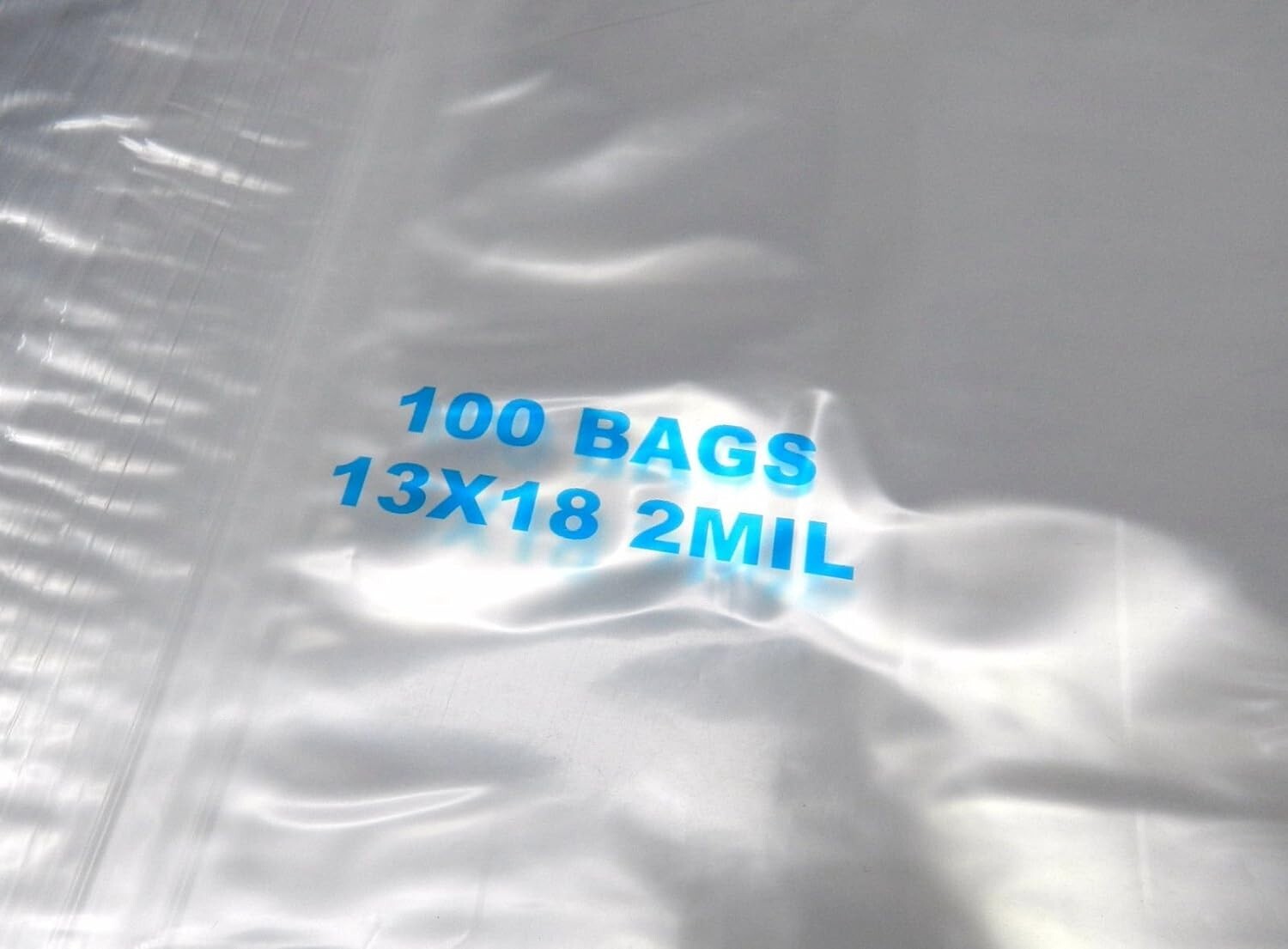 100 Pack 13×18 Inch Clear Reclosable Zipper Bag Plastic Poly Zip Lock Bags 2Mil