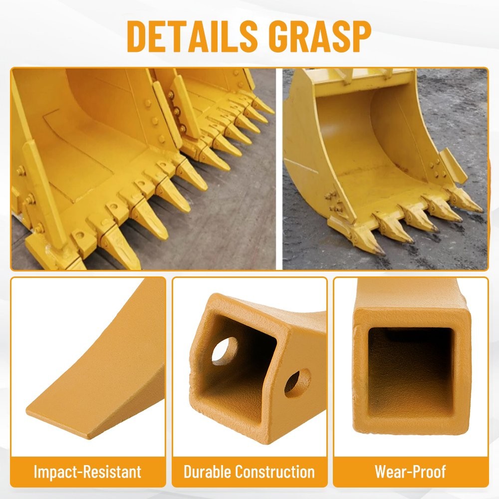 5PCS Universal Bucket Teeth w/ Pins 23, 230, 230SP for Backhoe / Skid / Mini Ex
