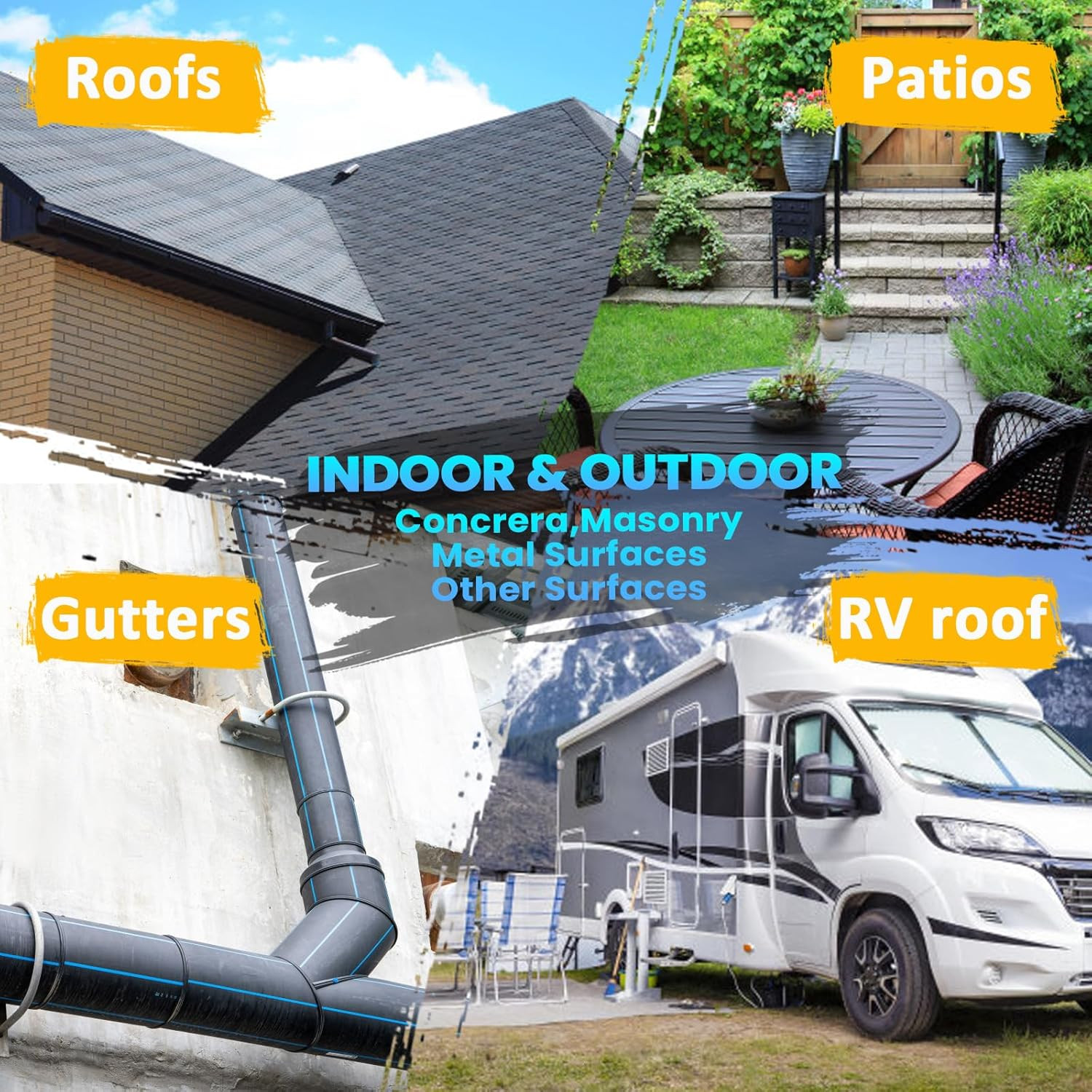 1Gal/133Fl.Oz Liquid Rubber Rv Roof Coating White Waterproof Sealant Camper Roof