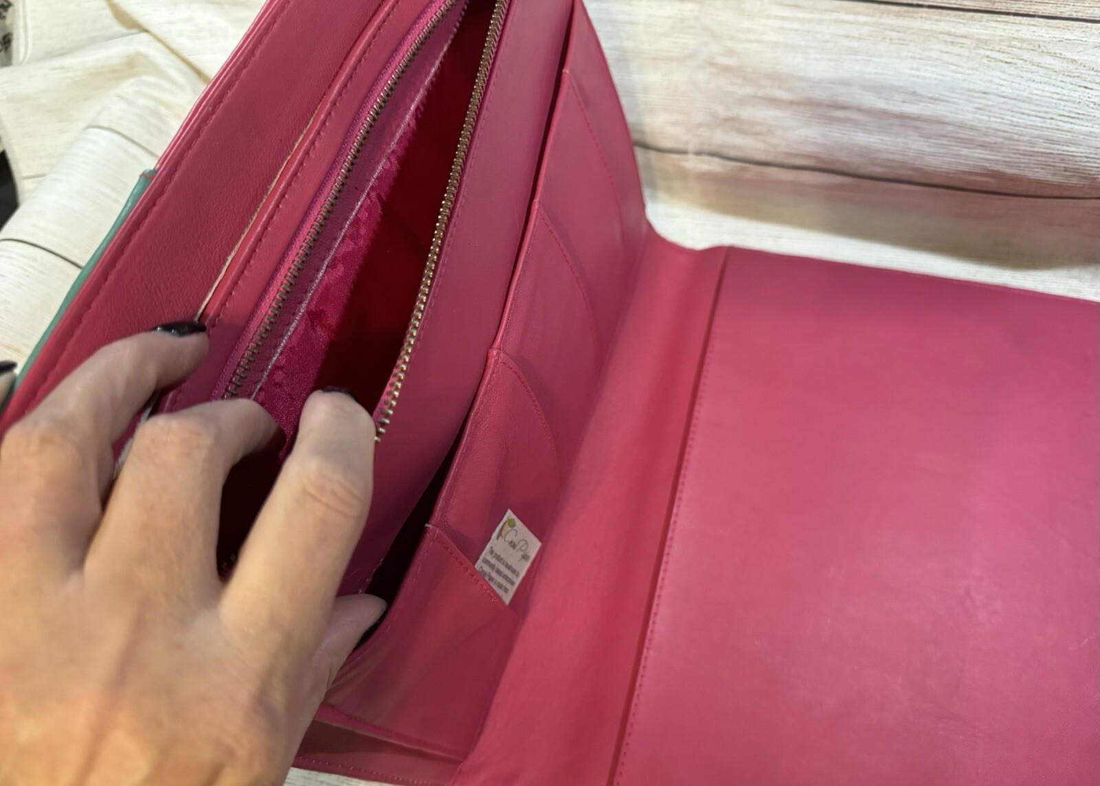 Cocoa Paper 8.5″ x 11″ Faux Leather Planner Cover Folio Bloom Daily Pink Teal T9