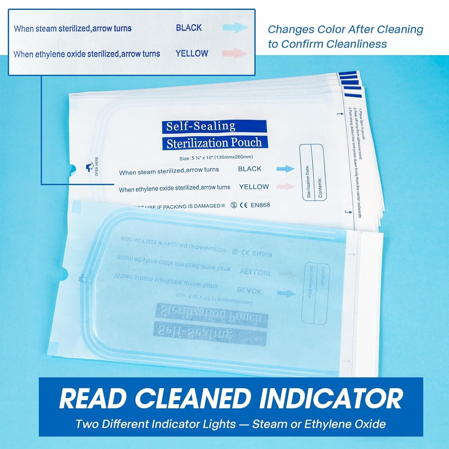 Self Sterilization Pouches Pouch Autoclave, Sterilizer Bags Dental Tattoo Nail