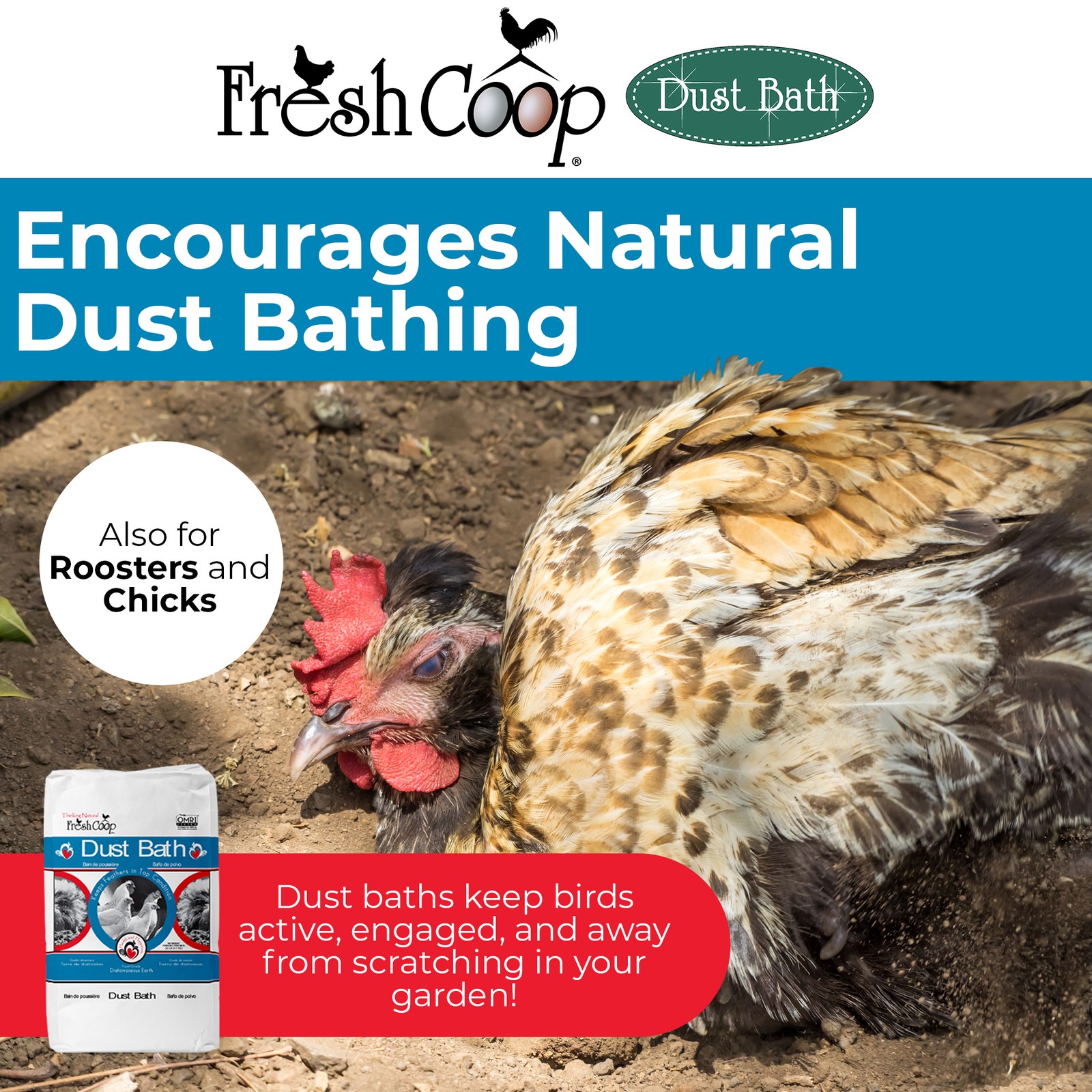 Progressive Planet Fresh Coop Dust Bath for Chicken Preening, 20lbs